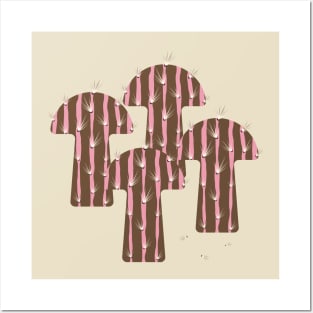 Pink brown mushroom cactus Posters and Art